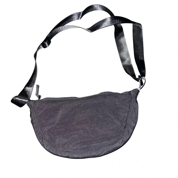 Morally Gray Nylon Puffy Crescent Shoulder Bag - Picture 4 of 6